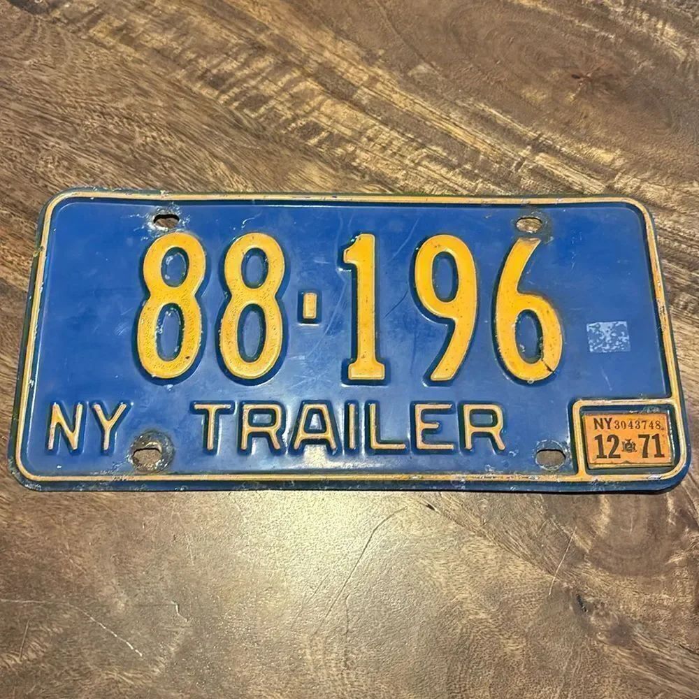 New York Trailer license plate